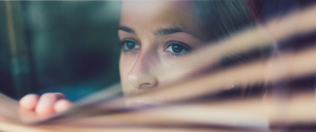 Woman looking out